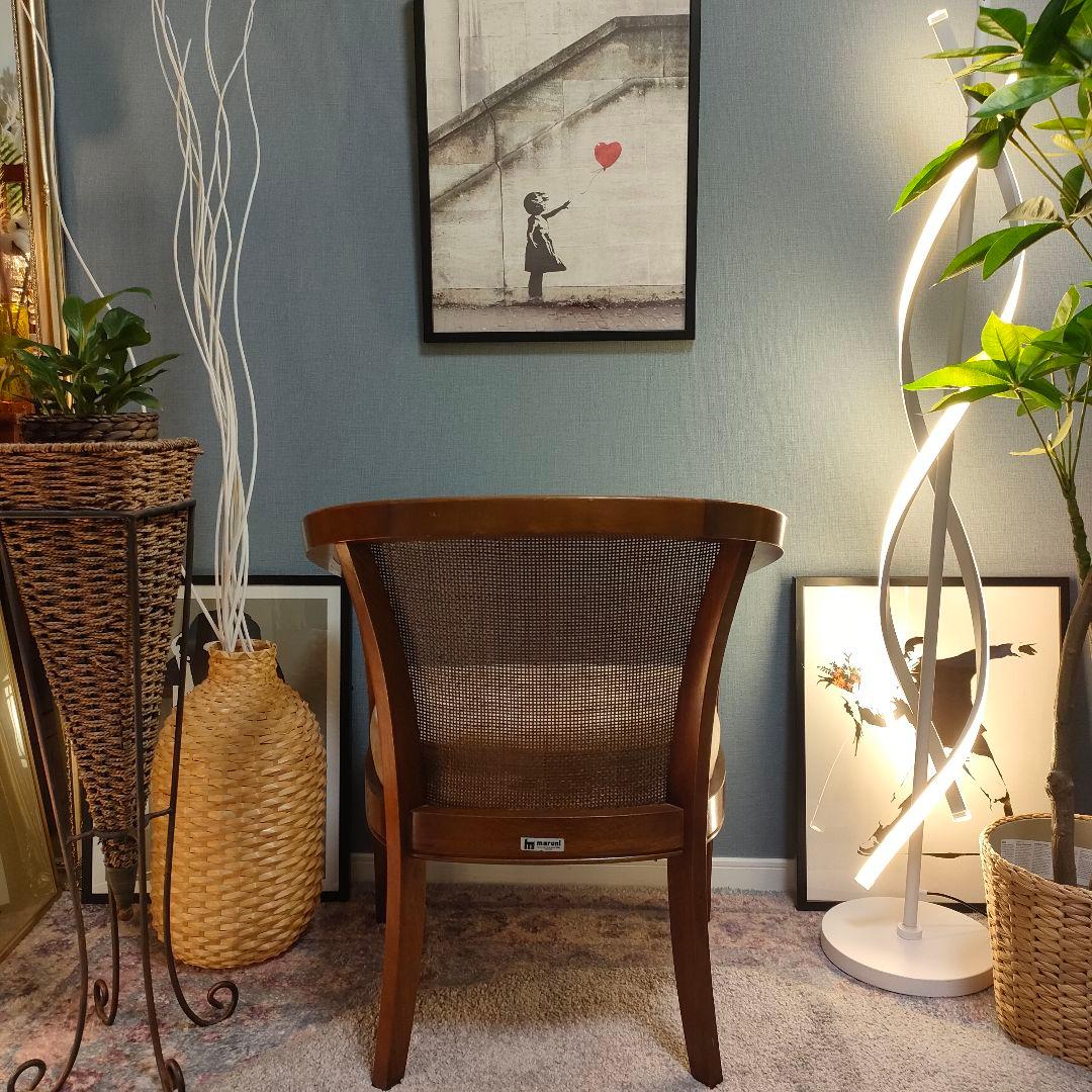 【マルニ木工】ラタンバック アームチェア 曲木椅子 昭和レトロ／ヴィンテージ