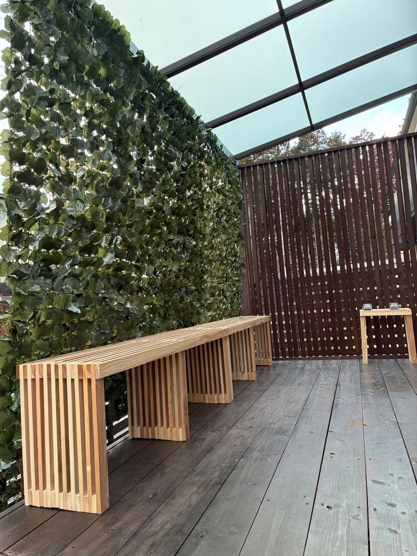 オーダー制作　杉無垢材ベンチ 飾り棚兼用 ナチュラルデザイン ハンドメイド