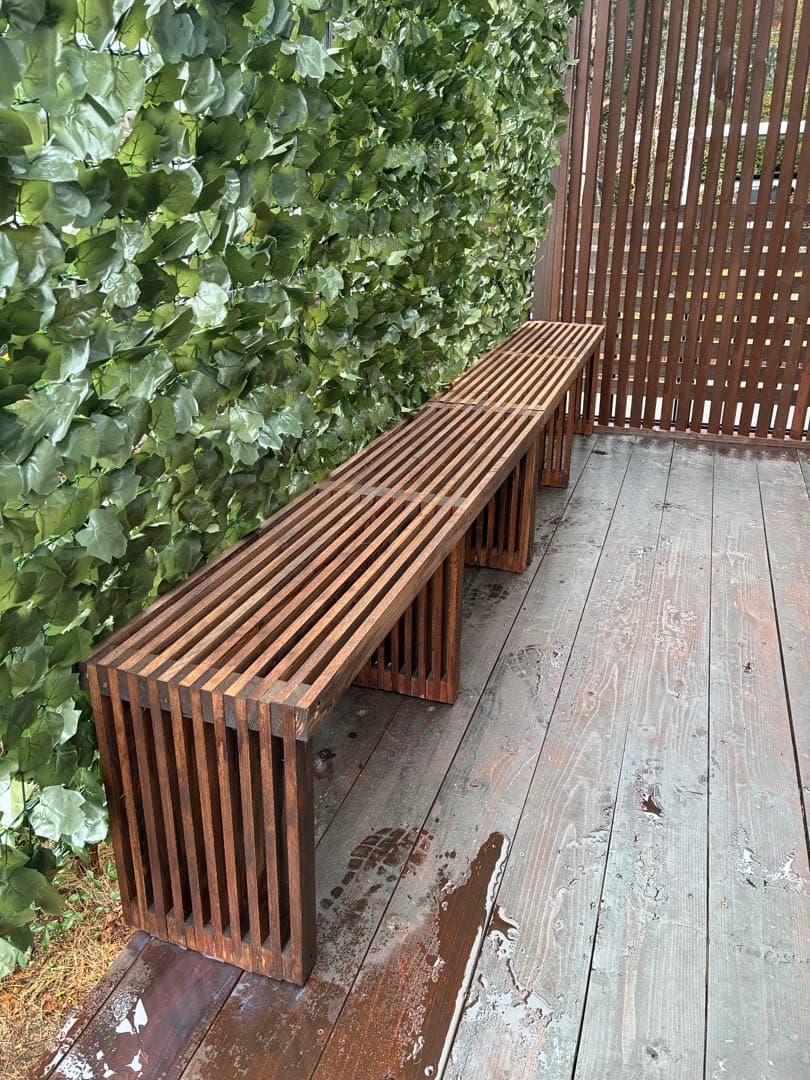 オーダー制作　杉無垢材ベンチ 飾り棚兼用 ナチュラルデザイン ハンドメイド