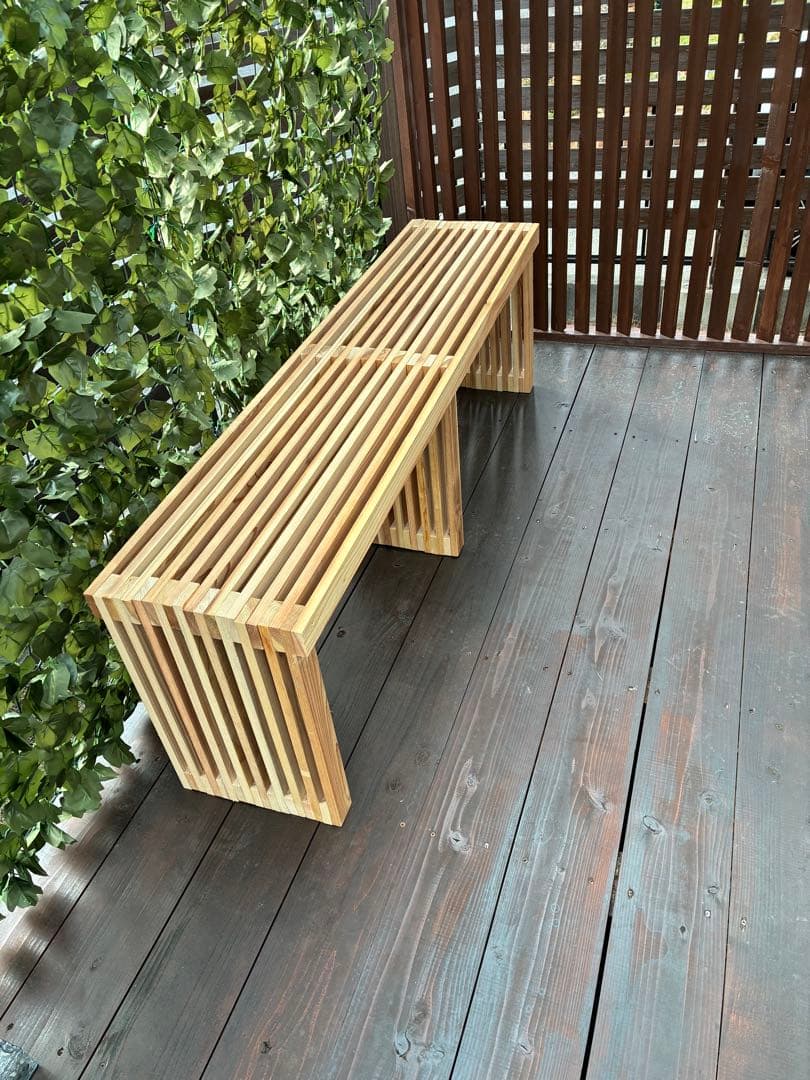 オーダー制作　杉無垢材ベンチ 飾り棚兼用 ナチュラルデザイン ハンドメイド