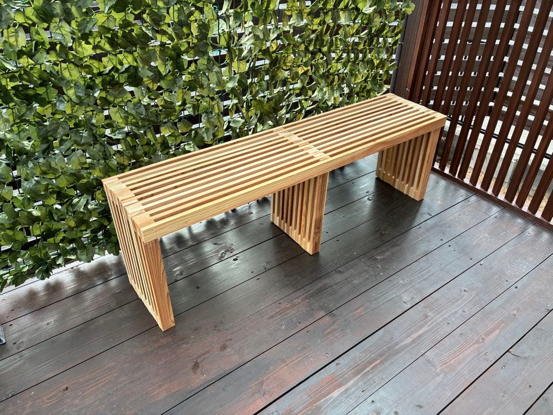 オーダー制作　杉無垢材ベンチ 飾り棚兼用 ナチュラルデザイン ハンドメイド