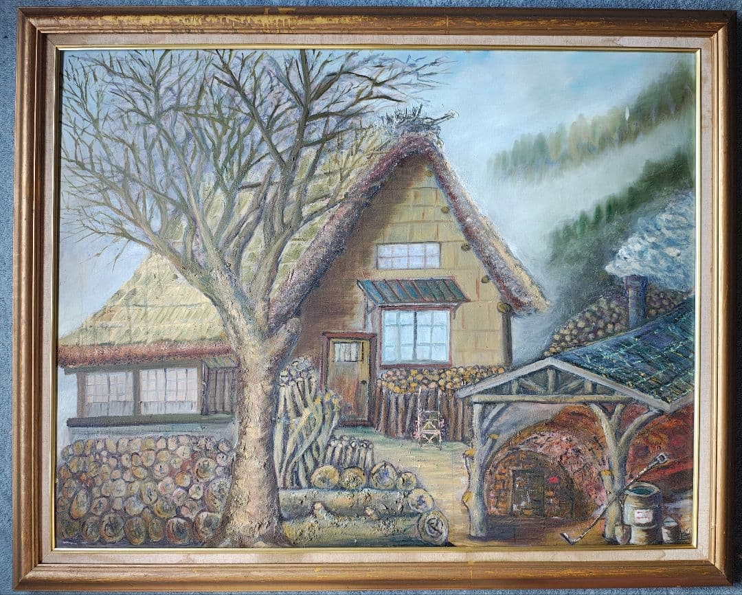 【送料込】F50号 油彩額 総幅8.5cm 創元展 示現会 白日会 DIY素材