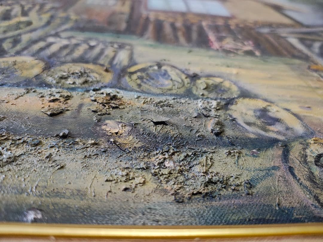 【送料込】F50号 油彩額 総幅8.5cm 創元展 示現会 白日会 DIY素材