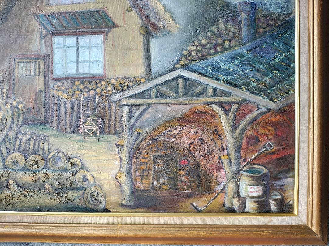 【送料込】F50号 油彩額 総幅8.5cm 創元展 示現会 白日会 DIY素材