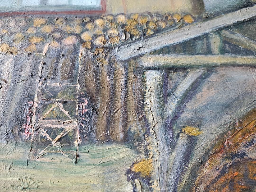 【送料込】F50号 油彩額 総幅8.5cm 創元展 示現会 白日会 DIY素材