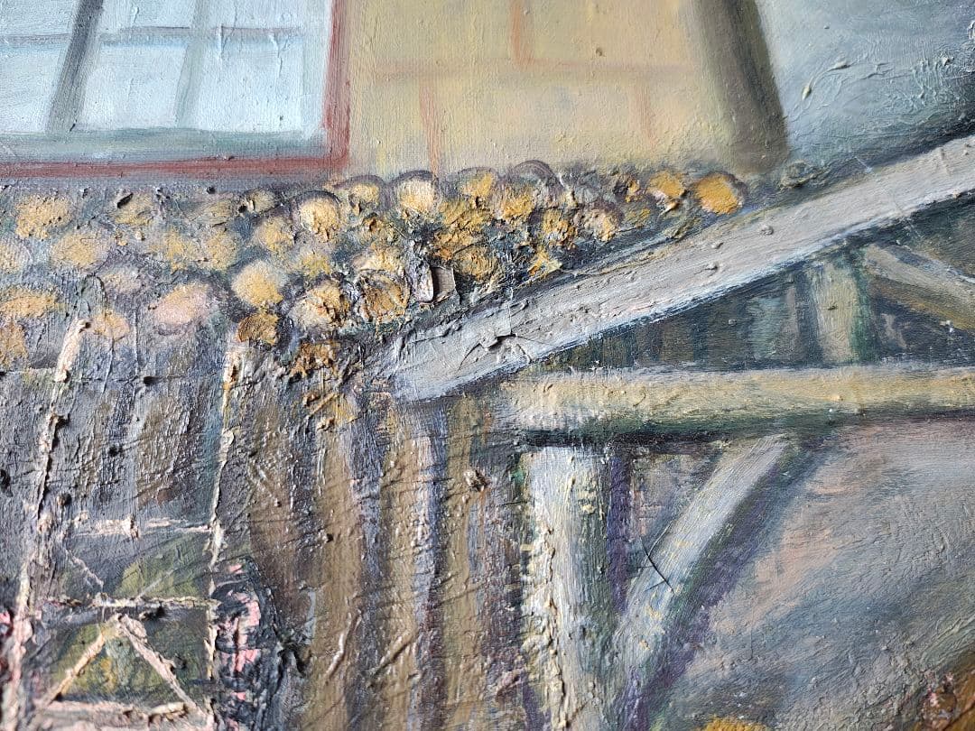 【送料込】F50号 油彩額 総幅8.5cm 創元展 示現会 白日会 DIY素材