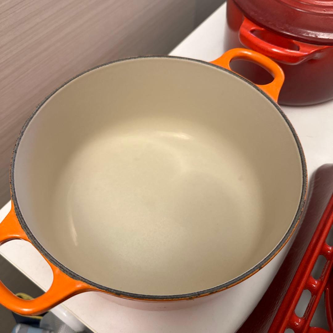 LE CREUSET オレンジ 両手鍋 20cm