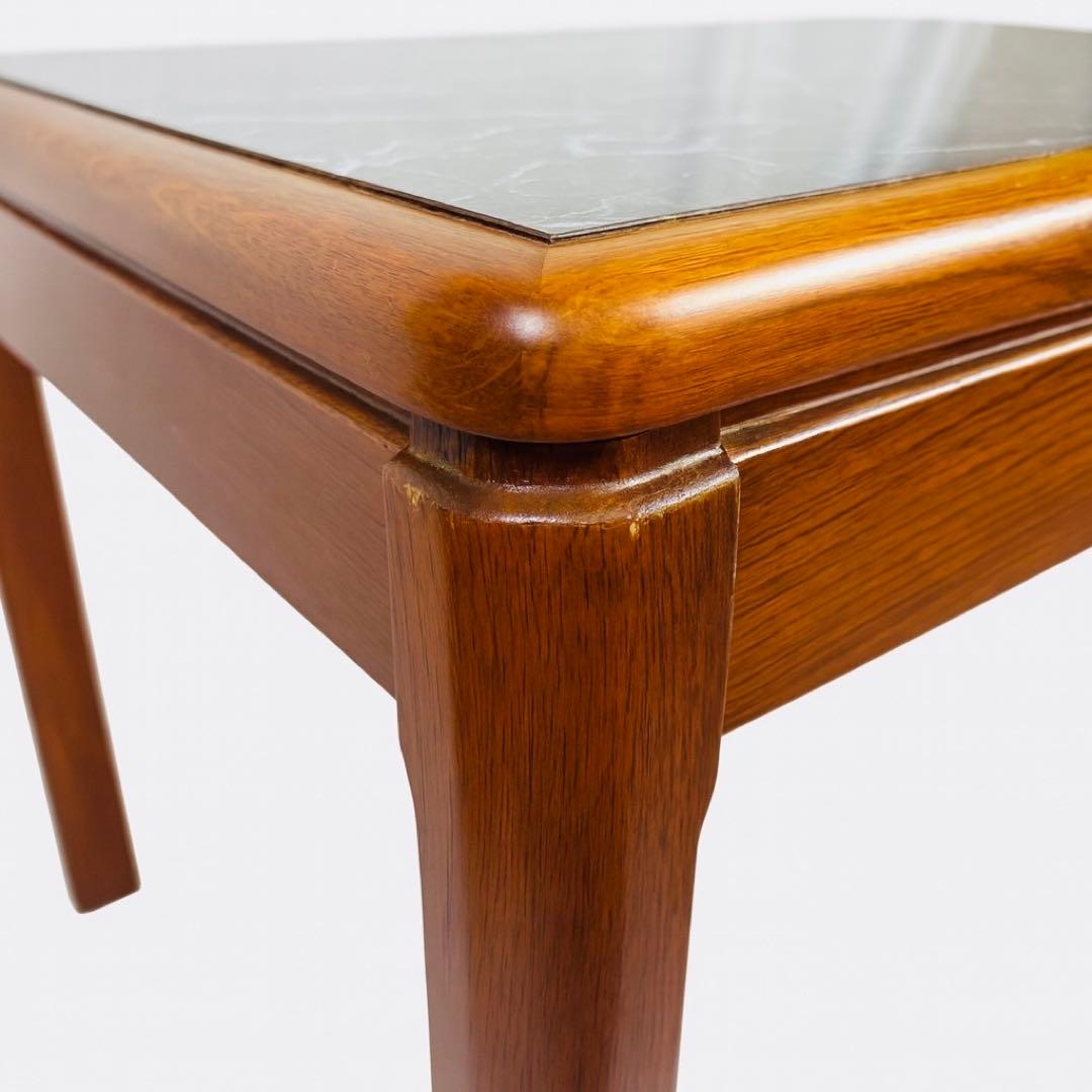 希少特注カリモク1991年製 抽象柄特殊塗装×ブナ脚リビングテーブル一点物