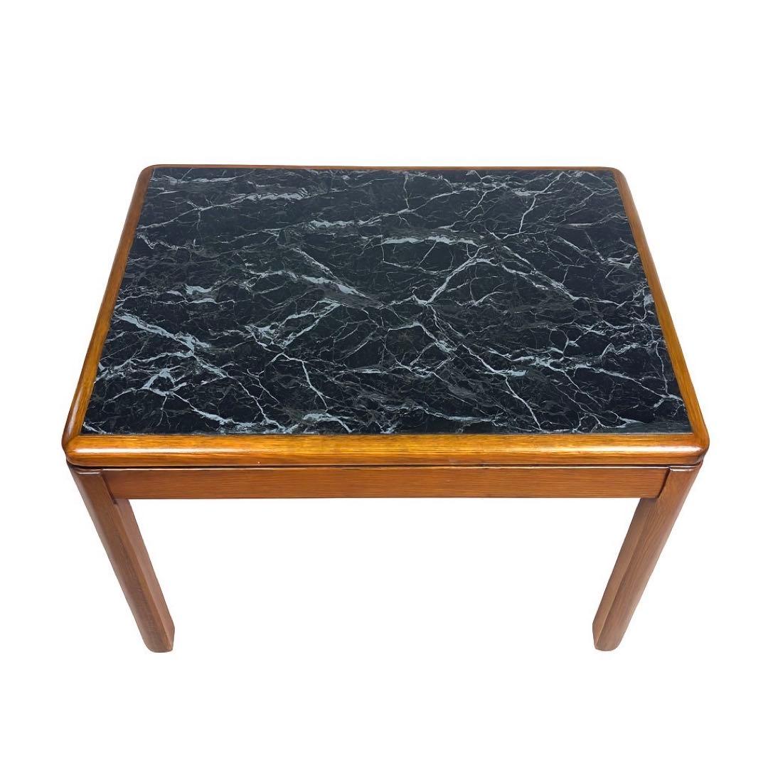 希少特注カリモク1991年製 抽象柄特殊塗装×ブナ脚リビングテーブル一点物