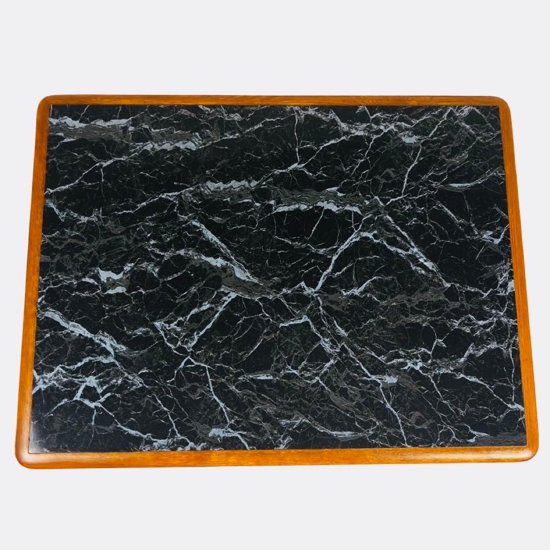 希少特注カリモク1991年製 抽象柄特殊塗装×ブナ脚リビングテーブル一点物