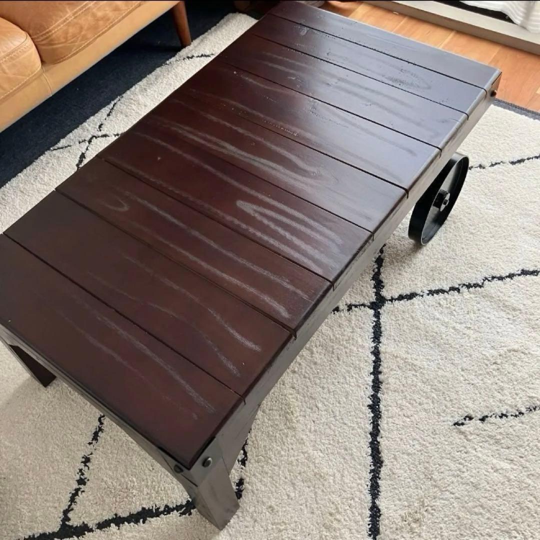 新品☆ヴィンテージ風トロリーテーブル　ローテーブル カフェ風インテリア