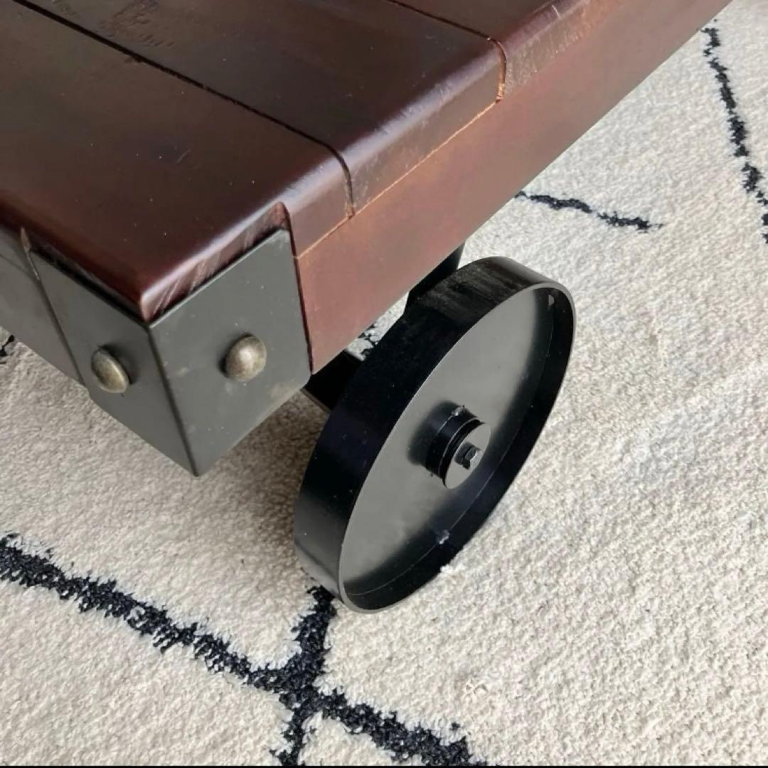 新品☆ヴィンテージ風トロリーテーブル　ローテーブル カフェ風インテリア