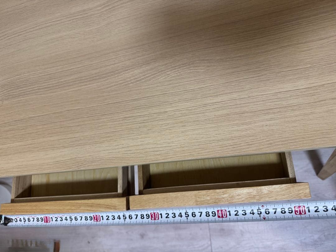 美品 パソコンデスク 机 デスク 木製 収納 テーブル 学習机 引き出し2つ