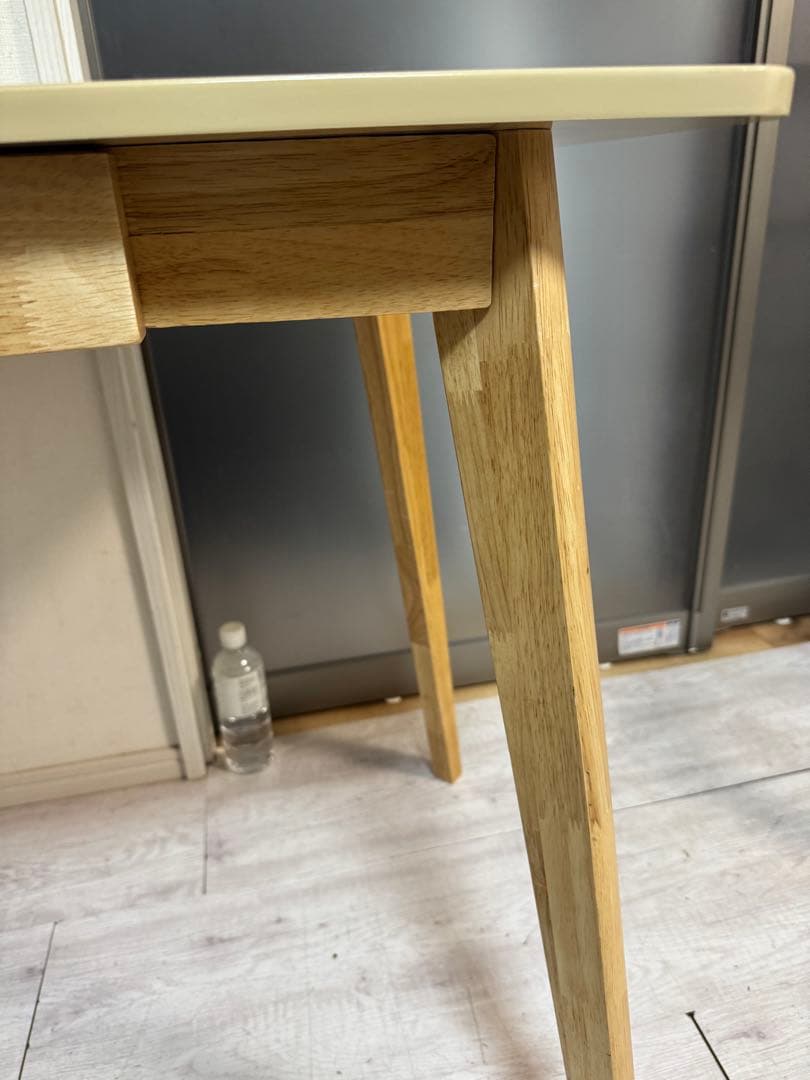 美品 パソコンデスク 机 デスク 木製 収納 テーブル 学習机 引き出し2つ