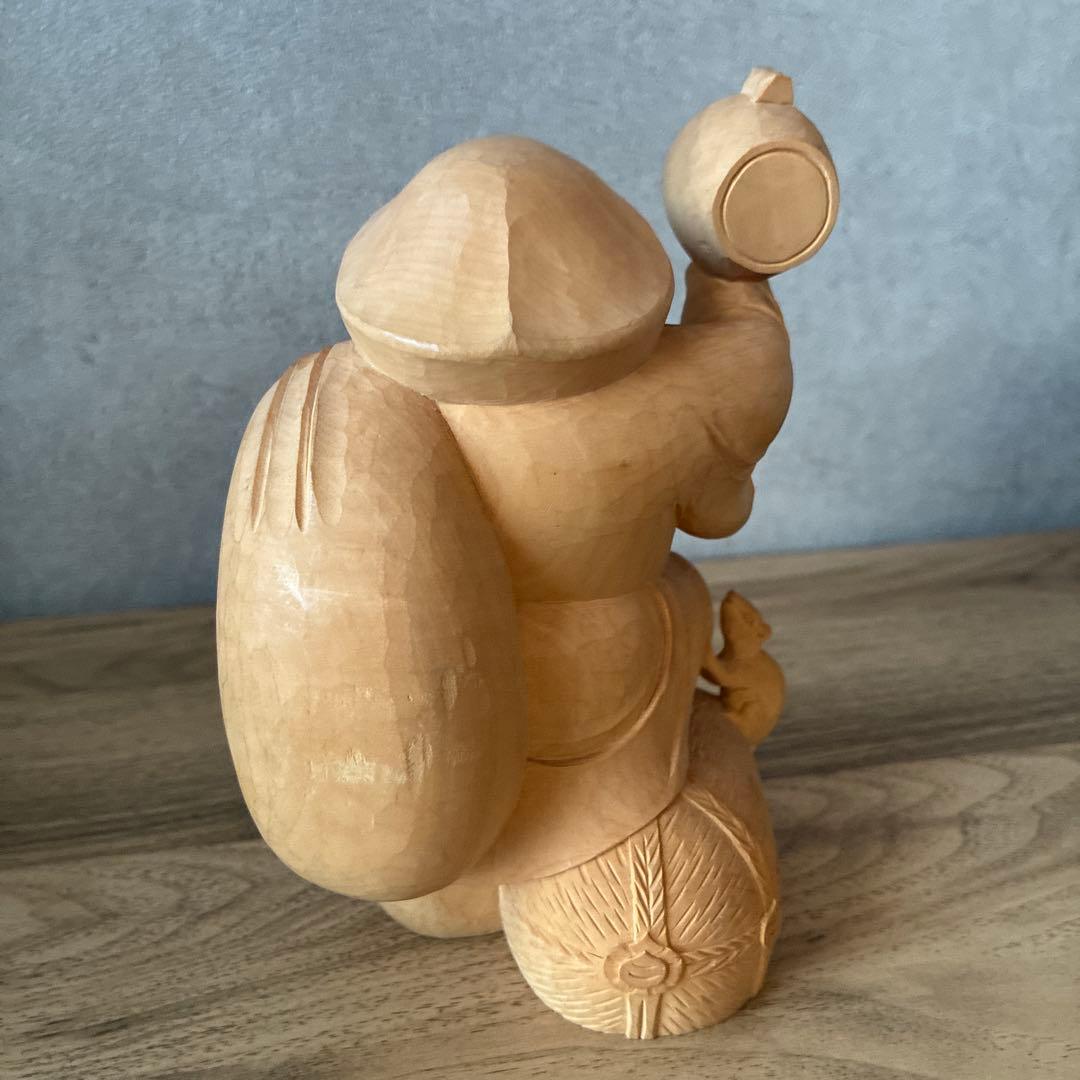 大黒天　木彫り　約15cm