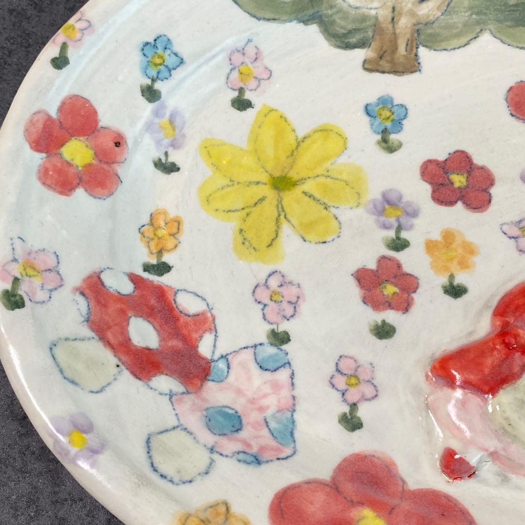 【やまぐちあさこ】新品オーバルプレート27cm 大皿　赤ずきんちゃんとオオカミ