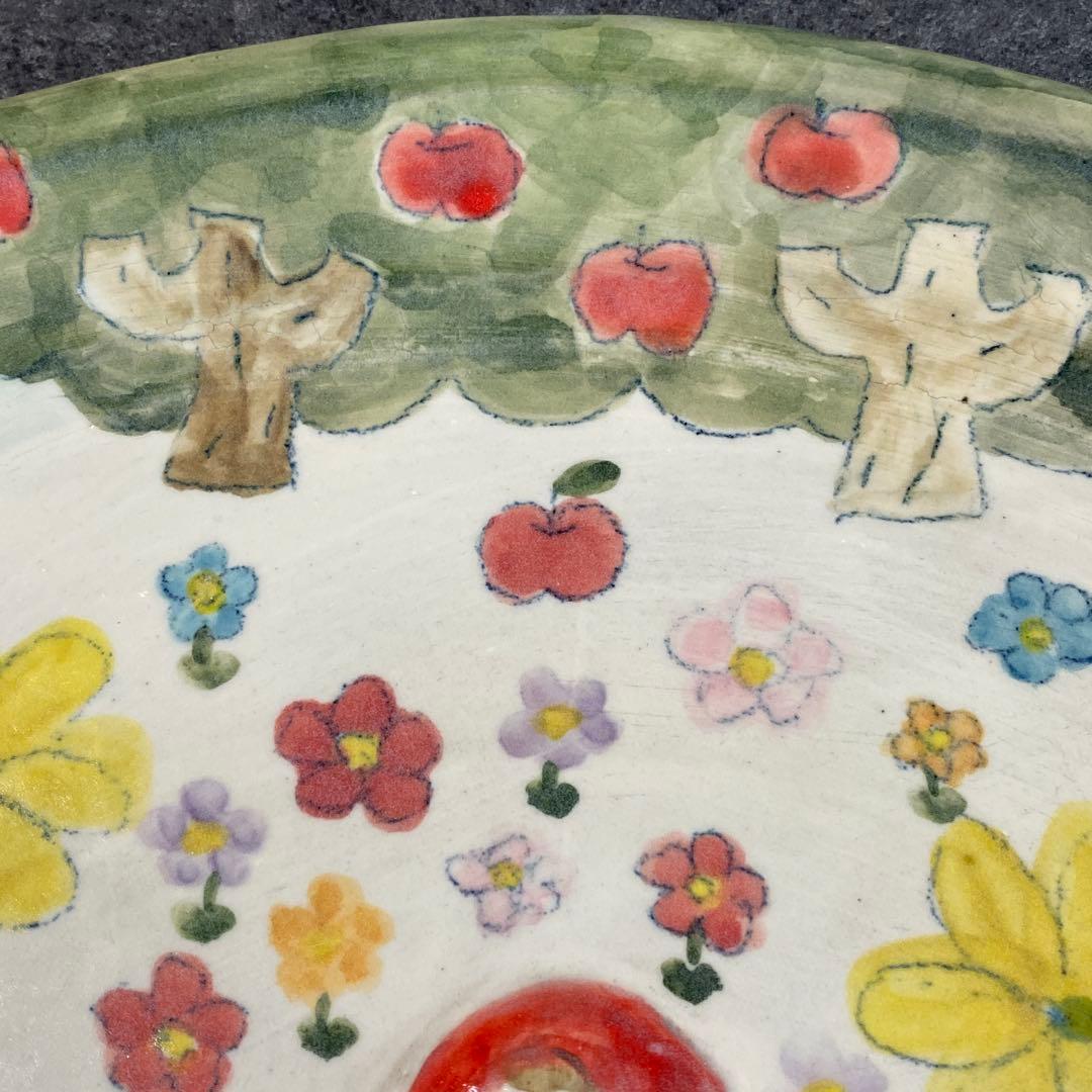 【やまぐちあさこ】新品オーバルプレート27cm 大皿　赤ずきんちゃんとオオカミ