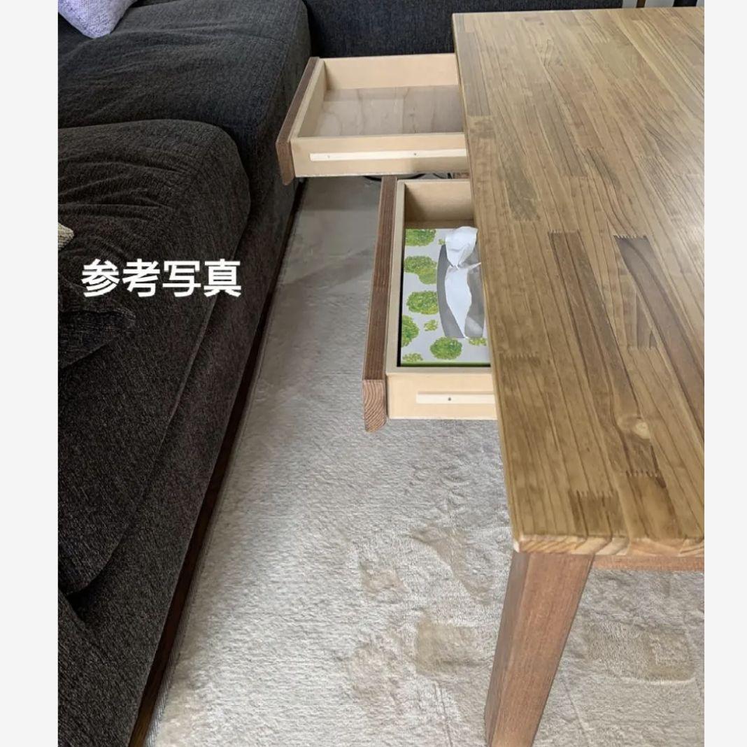 テーブル パイン材 天然木 長方形 引出し 引き出し