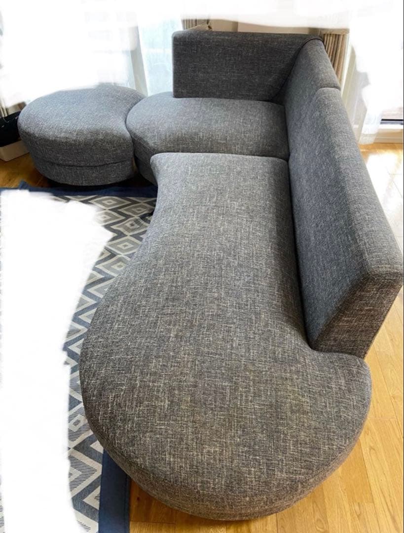 グレー カーブ型 2人掛け