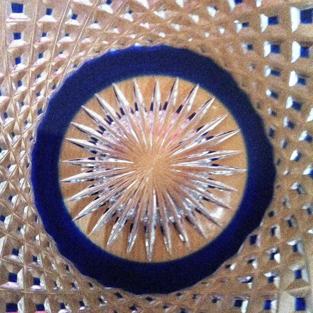 保谷クリスタル瑠璃被切子向付　十客