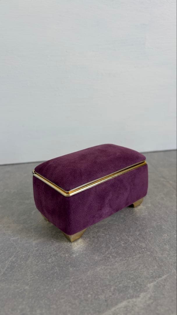 Sankyo製 椙山女学園 オルゴール付きジュエリーボックス パープル ベロア