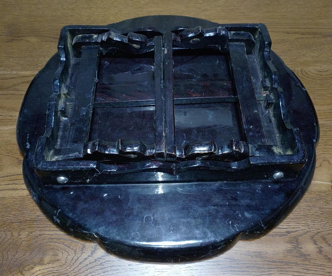 □韓国 螺鈿細工 丸座卓 ローテーブル アンティーク ちゃぶ台