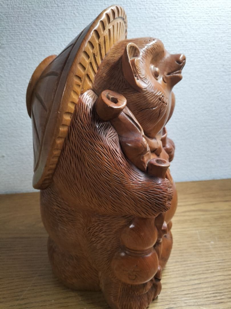 木製　狸の一刀彫りの彫刻　最終値下げ