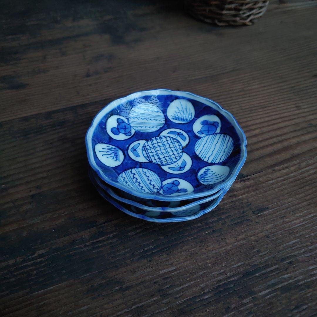 【ご成約】大聖寺伊万里 色絵 輪花縁 4寸皿 と骨董の器 おまとめ