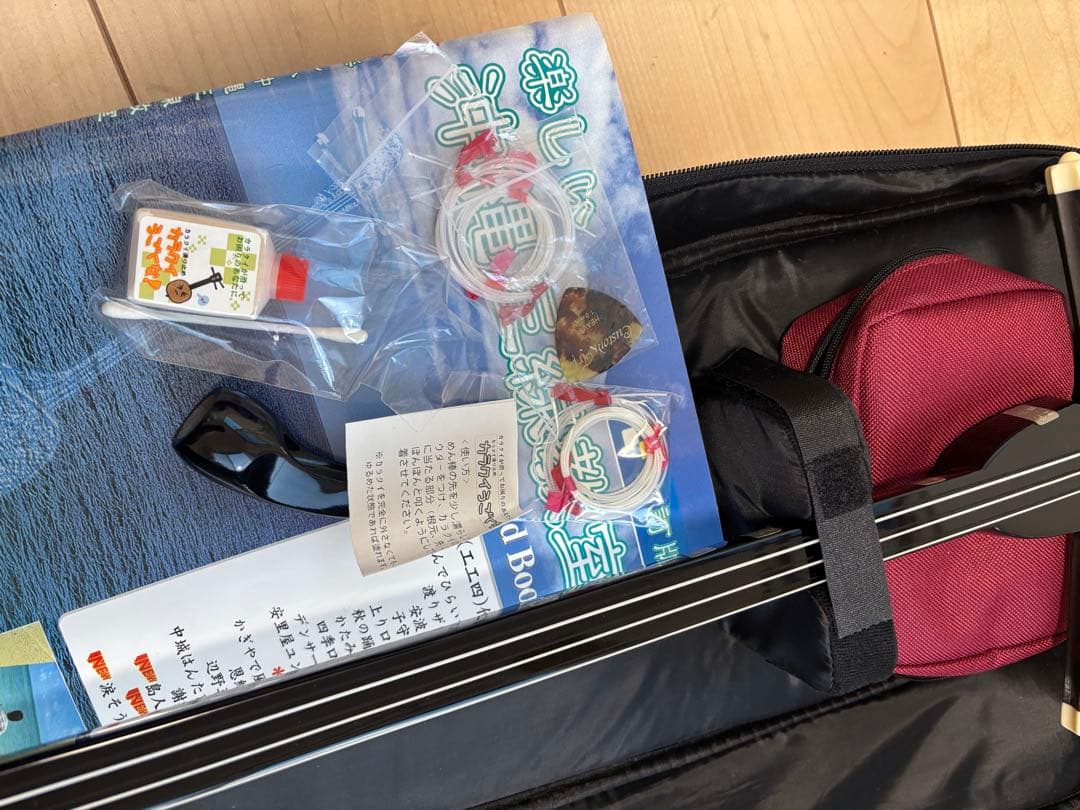 ヘビ柄 三線 本体 教本付き