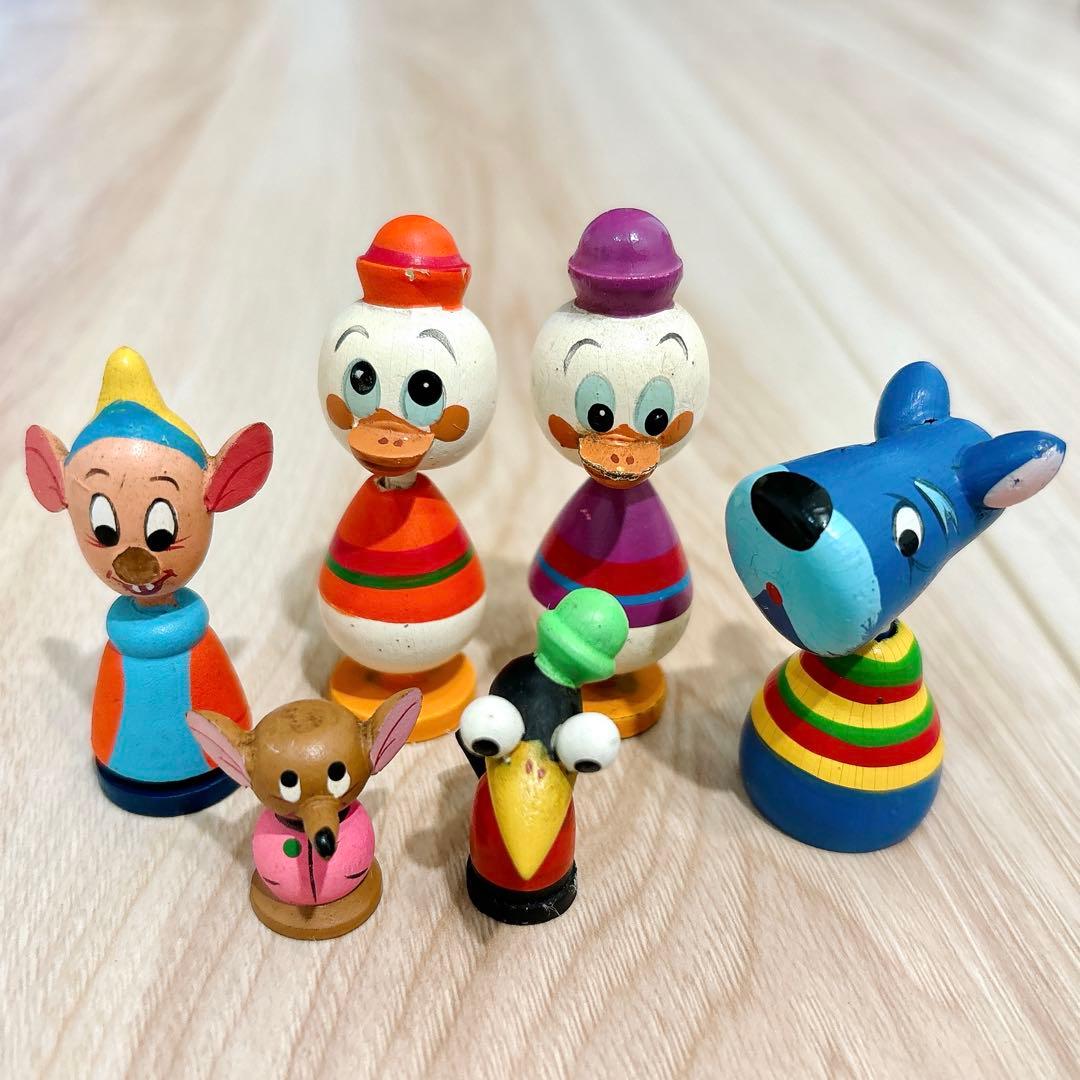 ディズニー まんがこけし 木製 昭和レトロ アンティーク - メルカリ