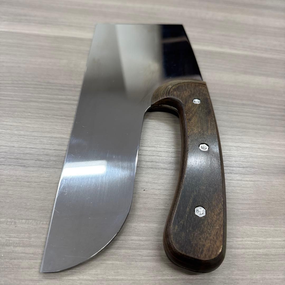 堺孝行 蕎麦切り包丁 モリブデン鋼 鏡面仕上げ ドロップハンドル 33cm