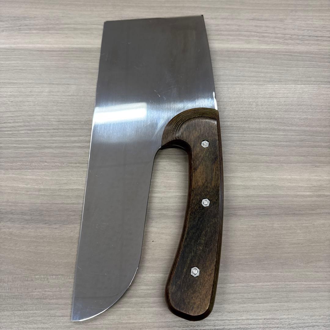 堺孝行 蕎麦切り包丁 モリブデン鋼 鏡面仕上げ ドロップハンドル 33cm