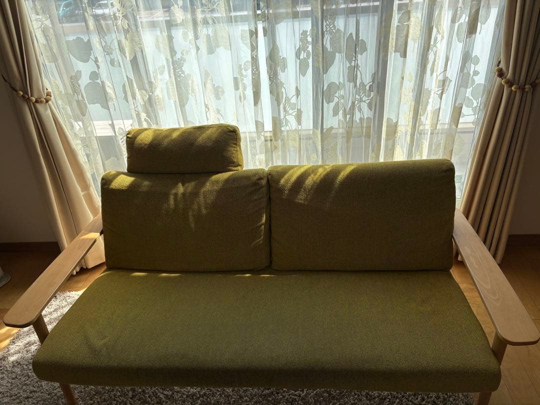 カリモク　3人掛けソファ　WD4303 オットマン、ヘッドレスト