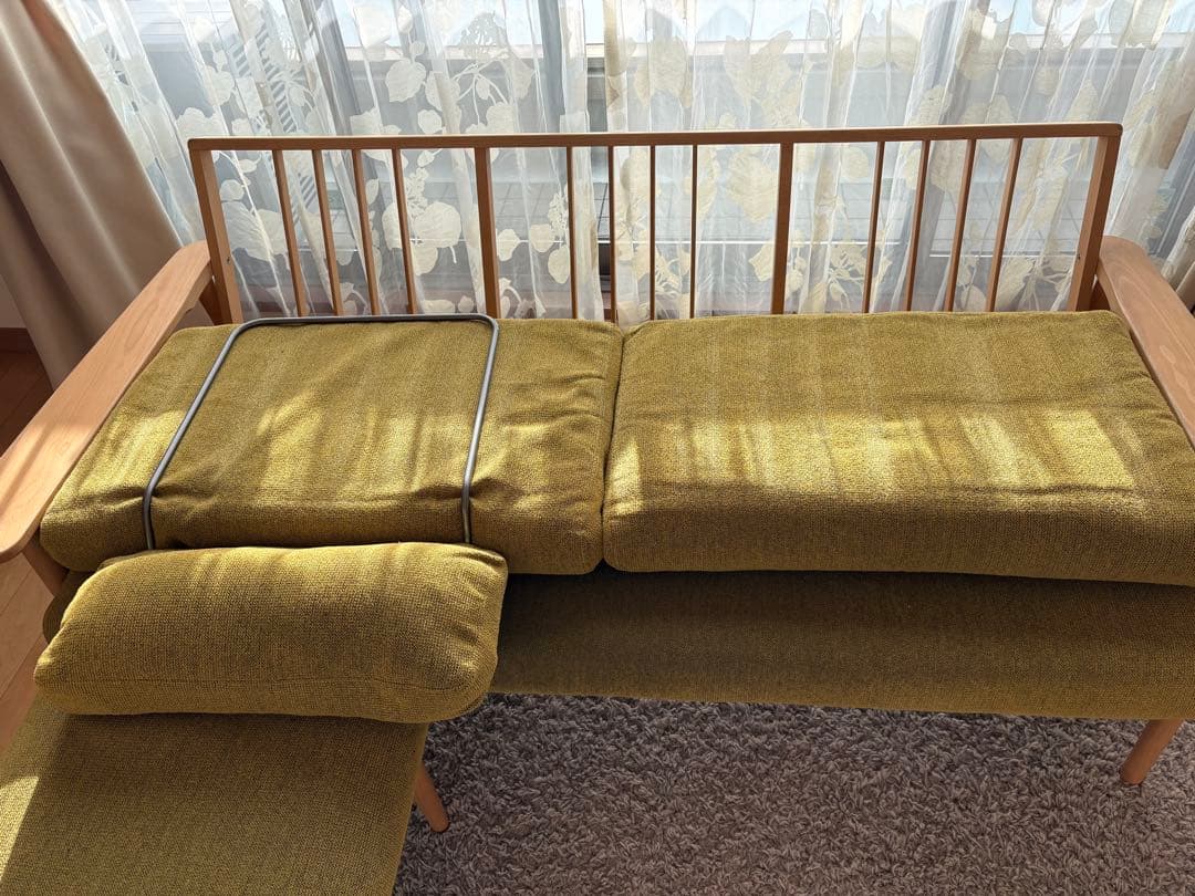 カリモク　3人掛けソファ　WD4303 オットマン、ヘッドレスト