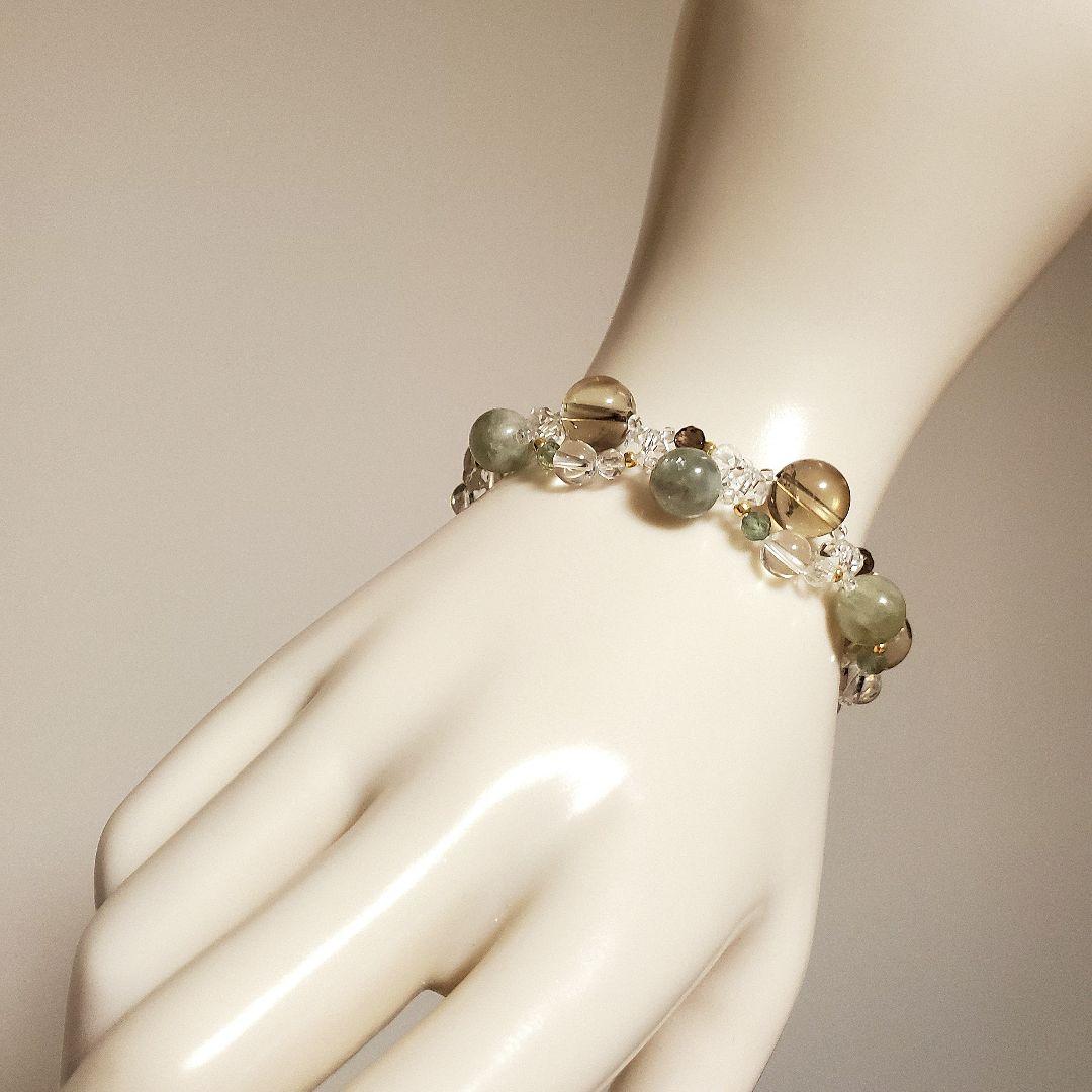 天然石　ブレスレット　＊No. 568＊ハンドメイド　パワーストーン　編み