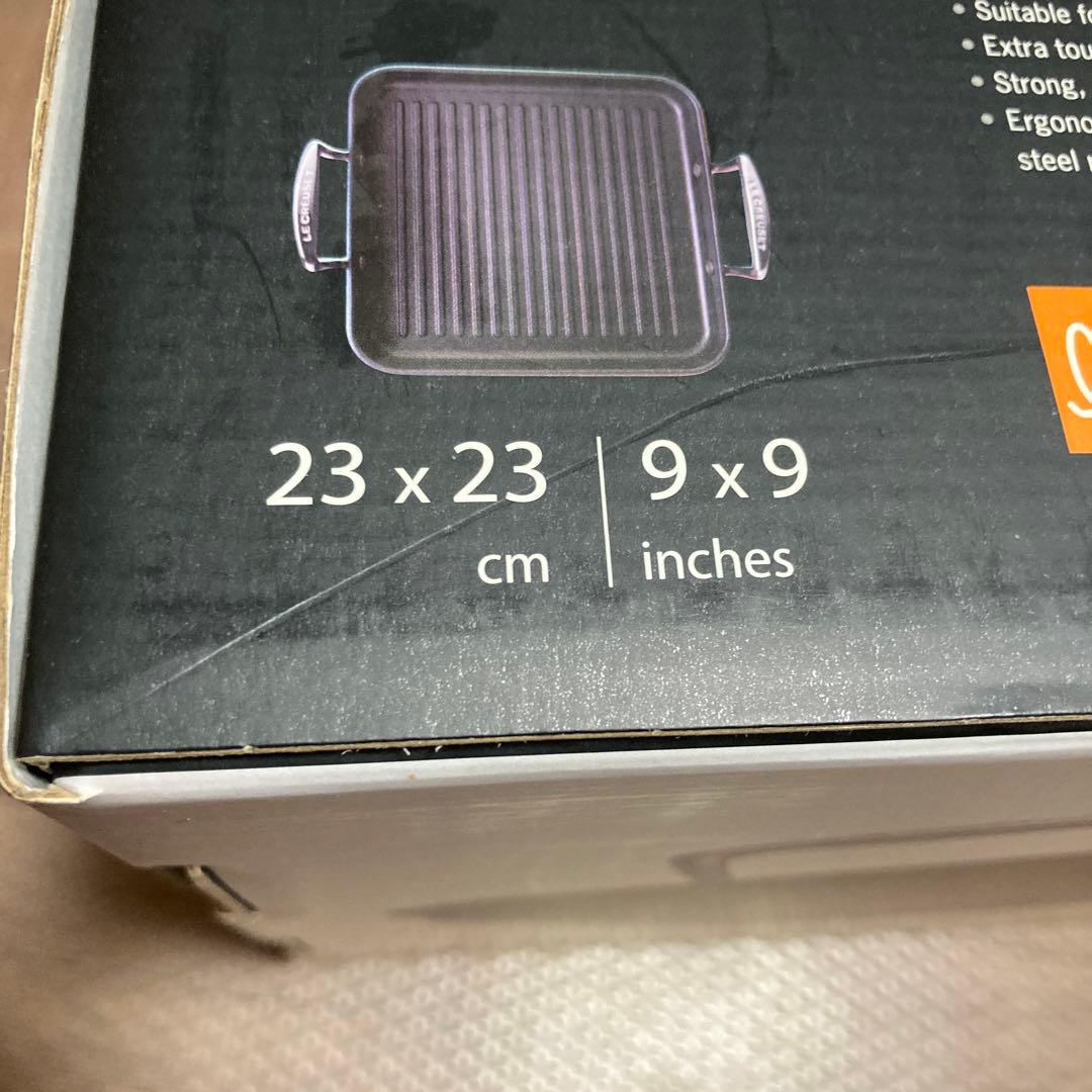新品・未使用　ル・クルーゼ　スクエア型23×23cm グリルパン
