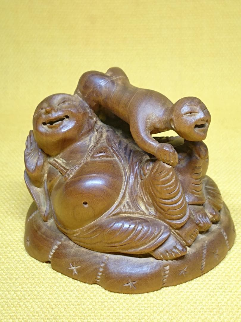 木彫り　人形　木製　古玩　オブジェ　置物　インテリア　工芸品　美術品　A3421