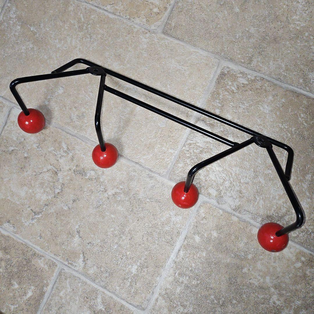 希少 1960S ヴィンテージ コートラック ウォールフック アトミック 赤