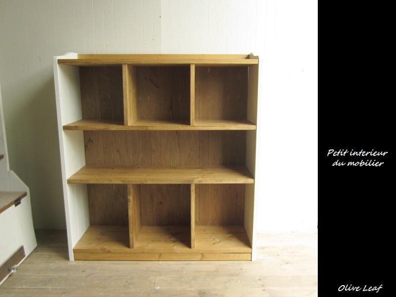 サイズ、デザインオーダー可！●７ブロックラック●無垢材シャビーブラウン●受注製作