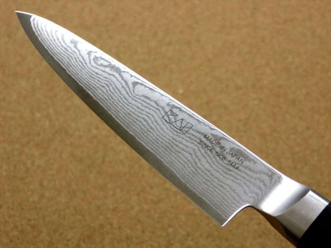 関の刃物 ペティナイフ 120mm 貝印 関孫六 ダマスカス ステンレス材 包丁