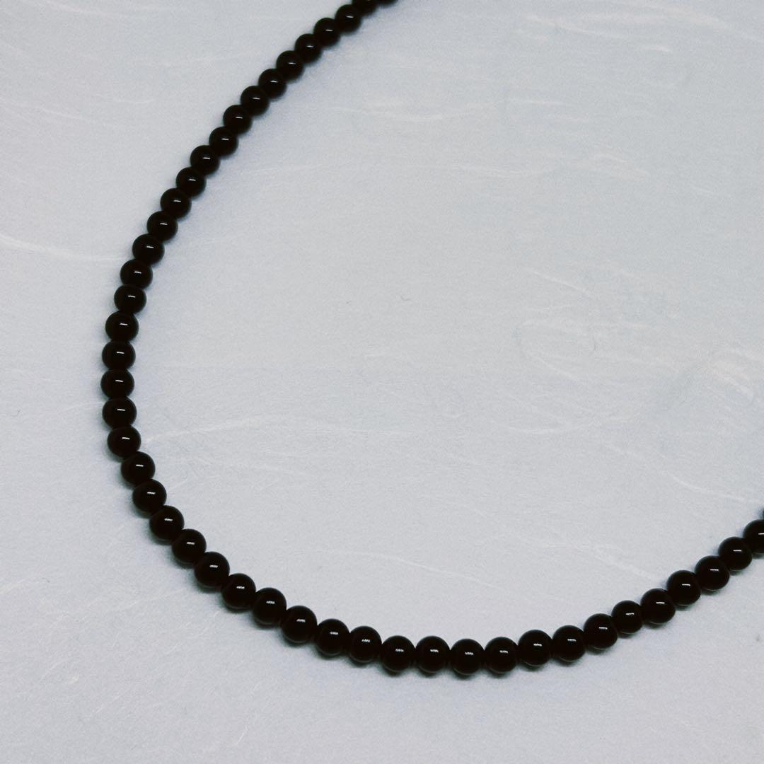 AAAモリオン丸4mmネックレス50cm 持ち主を守る　幸運呼ぶ　不安吸収