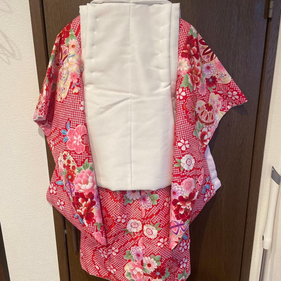 京都 花ひめ 捻り梅 赤 3歳　七五三着物