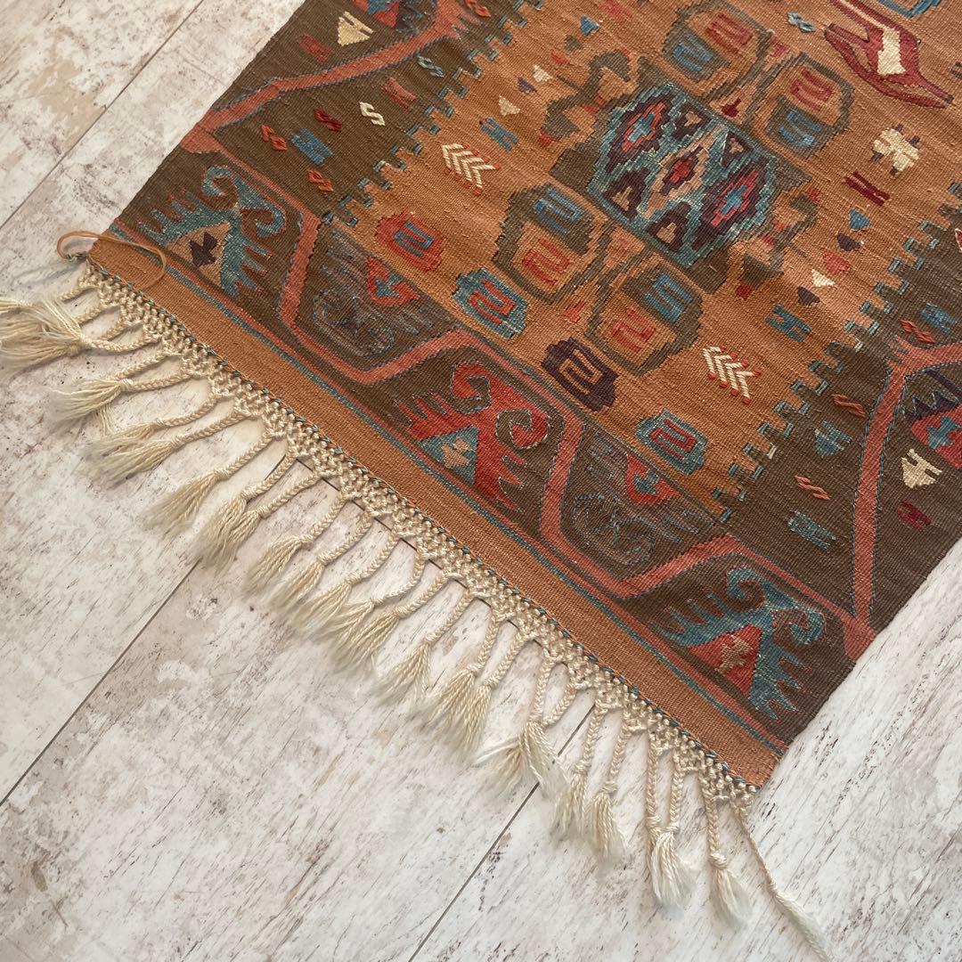 トライバルパターンキリム ヴィンテージウール