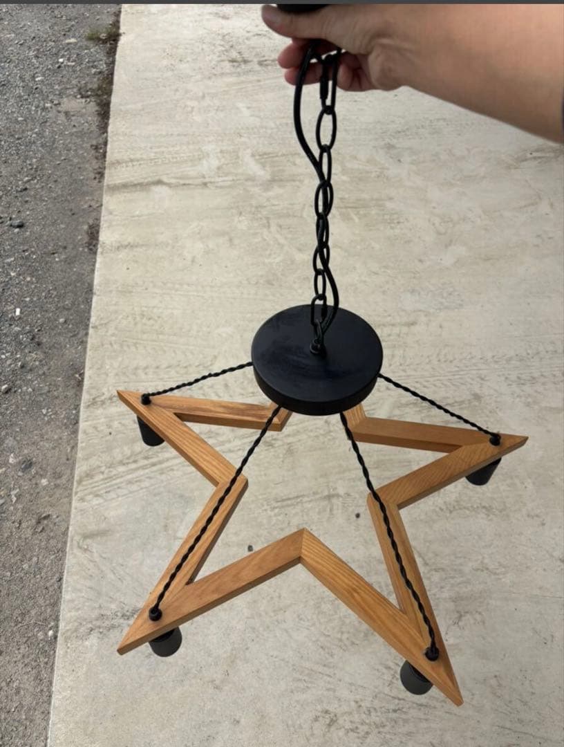 星型木製シーリングライト 5灯　メルクロス　照明