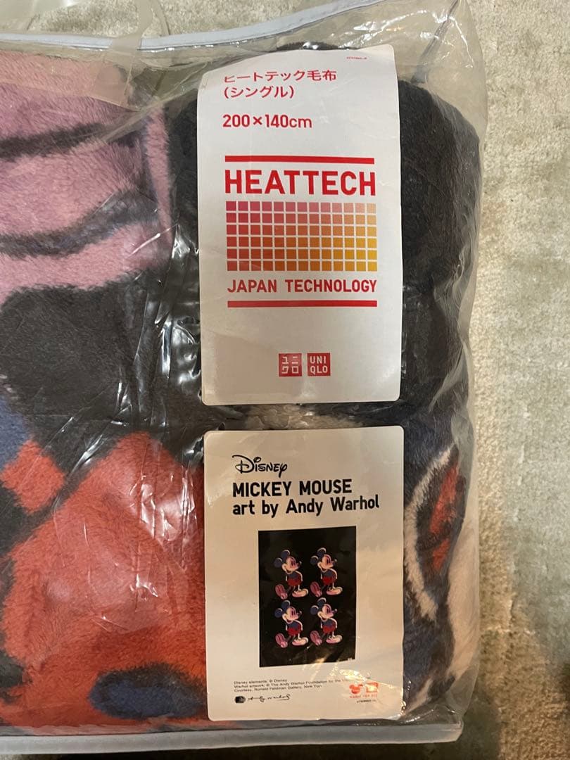 UNIQLO ミッキー アンディウォーホル ヒートテック毛布 シングル