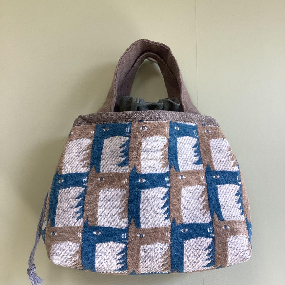 ミナペルホネン thoroughbredで巾着バッグ　ハンドメイド