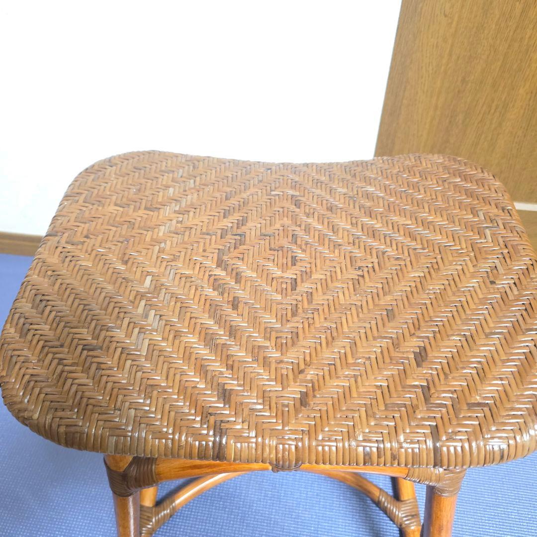 315】KAZAMA　カザマ　ラタン　スツール 籐 レトロ インテリア 椅子