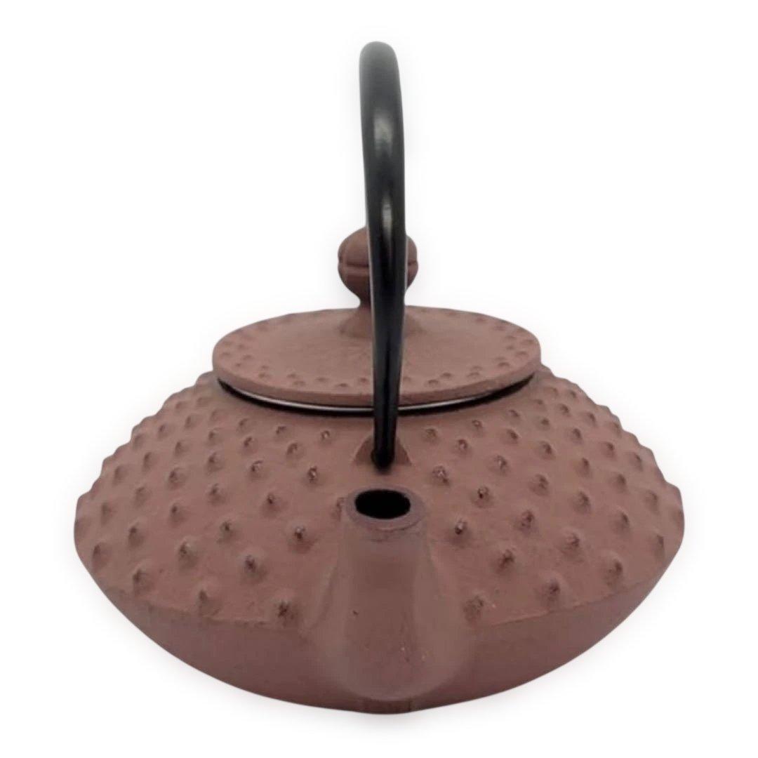 新品✨岩鋳 Iwachu急須平アラレこげ茶0.35L 釜敷サクラ大南部鉄器人気