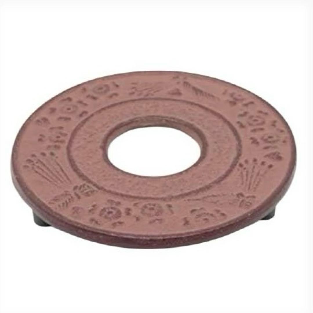 新品✨岩鋳 Iwachu急須平アラレこげ茶0.35L 釜敷サクラ大南部鉄器人気