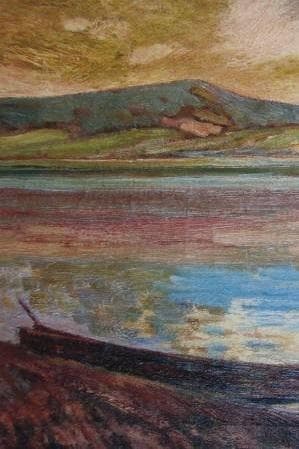 藤島武二、【山中湖畔の朝】、希少な大判額装用画集より、美品、日本人画家